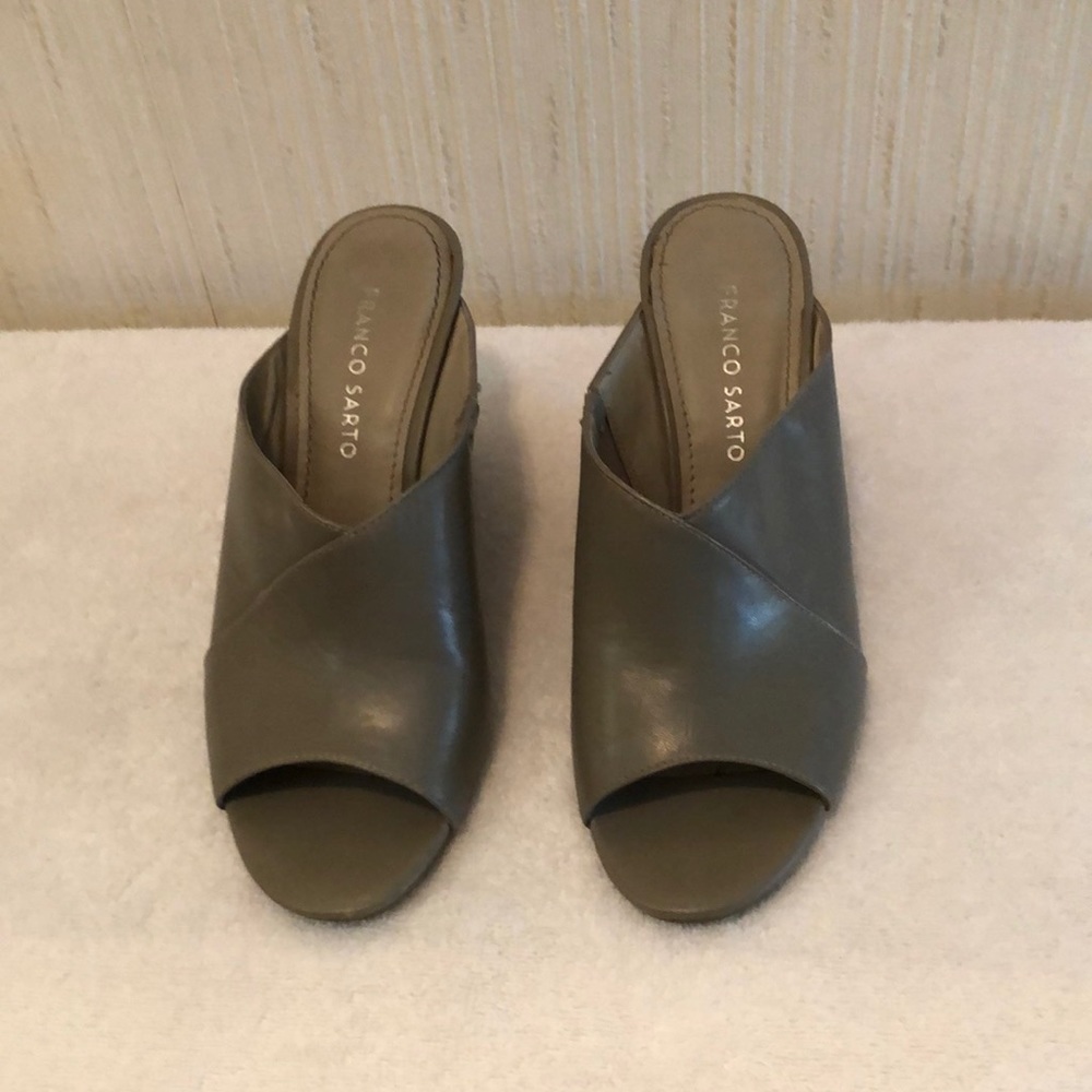 Franco Sarto wedge grey mule, 8 1/2 4 inch wedge